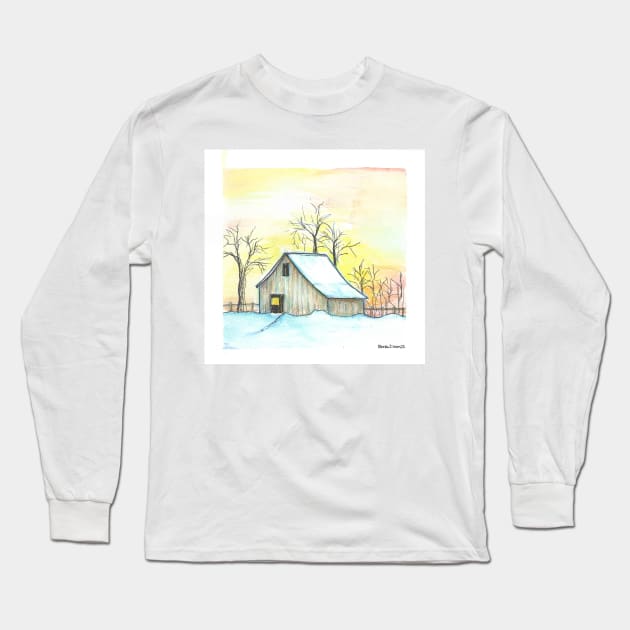 Farmland Barn Long Sleeve T-Shirt by ReneeDixonArt